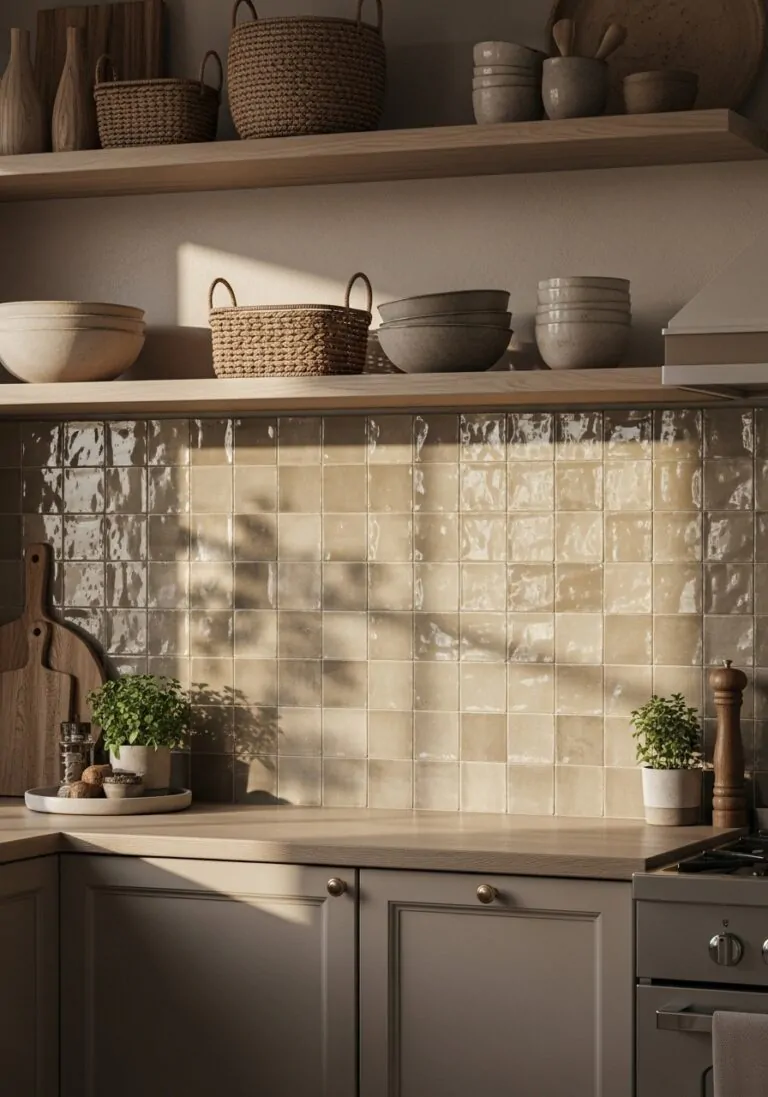 Textured Ceramic Tiles in Warm Tones