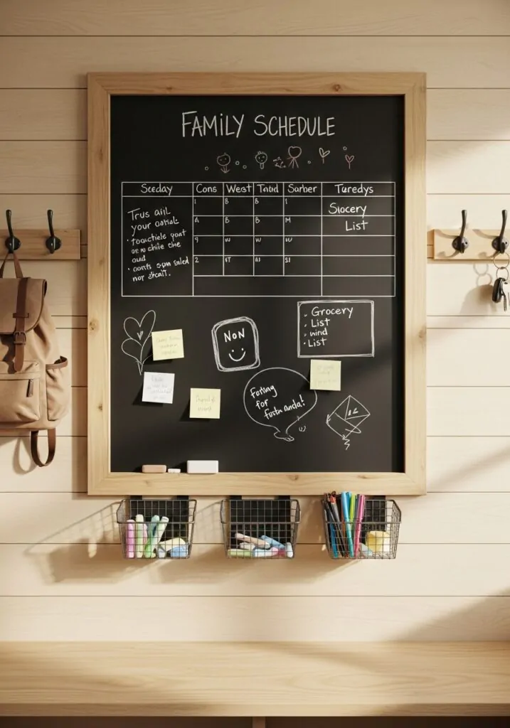 Add a Pegboard or Chalkboard for Family Notes