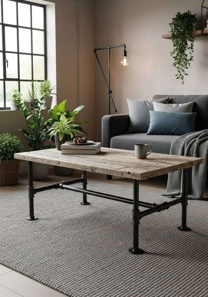 Pipe Base Coffee Table