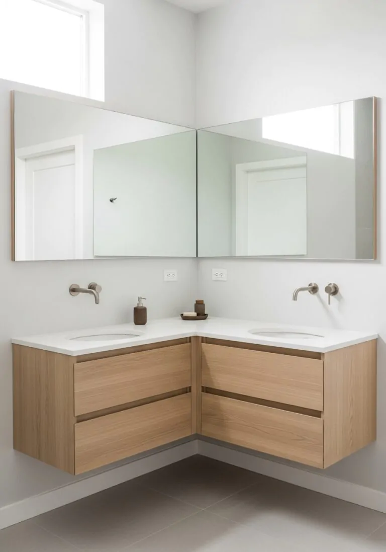 Add Floating Corner Vanities