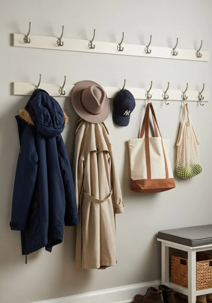 Maximize Wall Space with Hooks and Rails