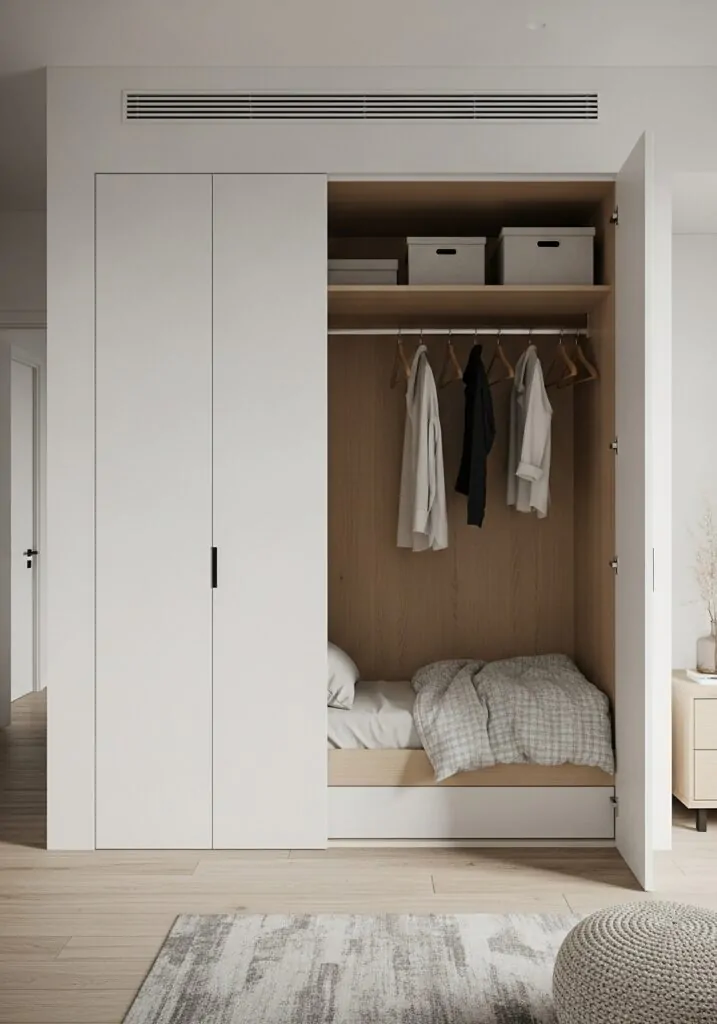 Hidden Bed Inside a Closet