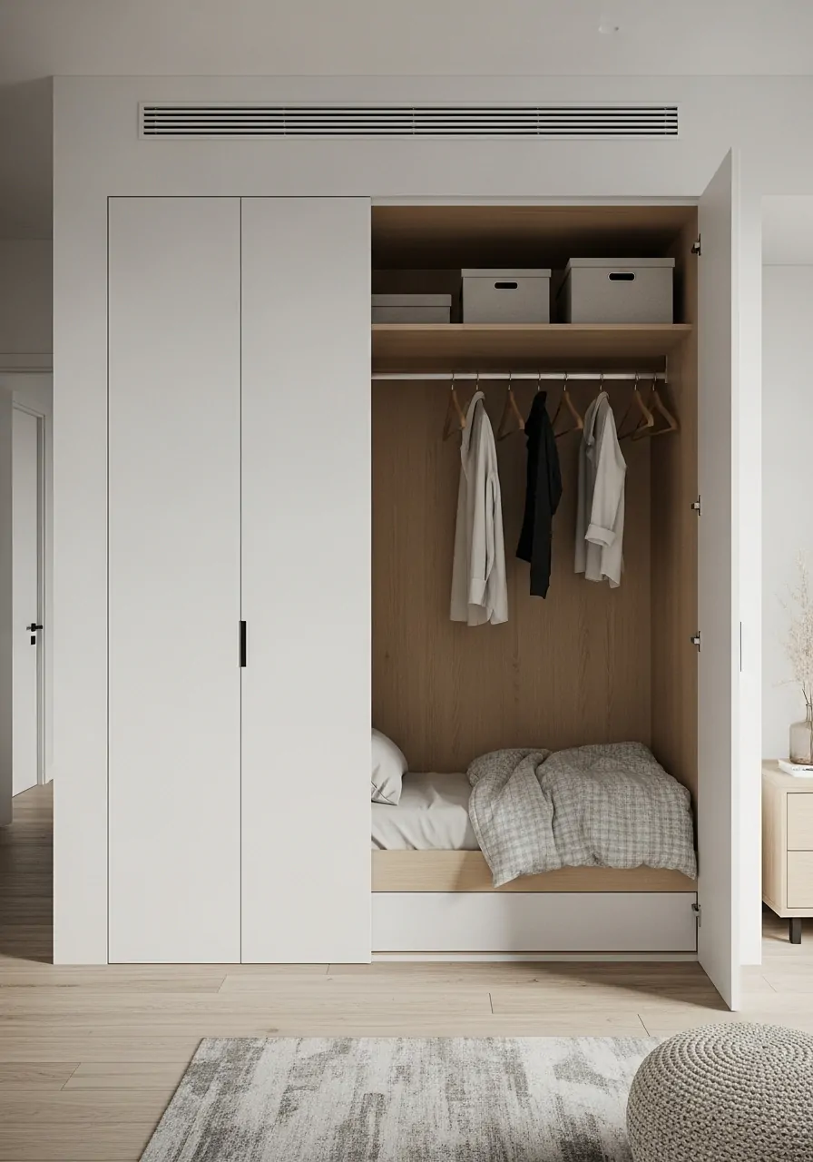 Hidden Bed Inside a Closet
