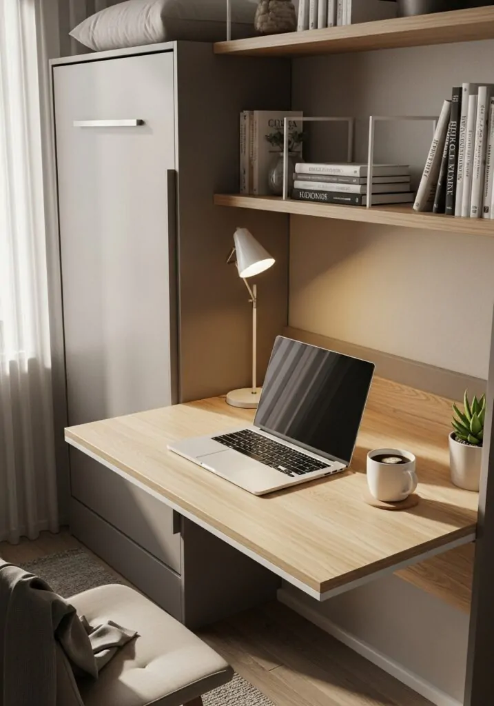 Fold-Down Bed + Desk Duo