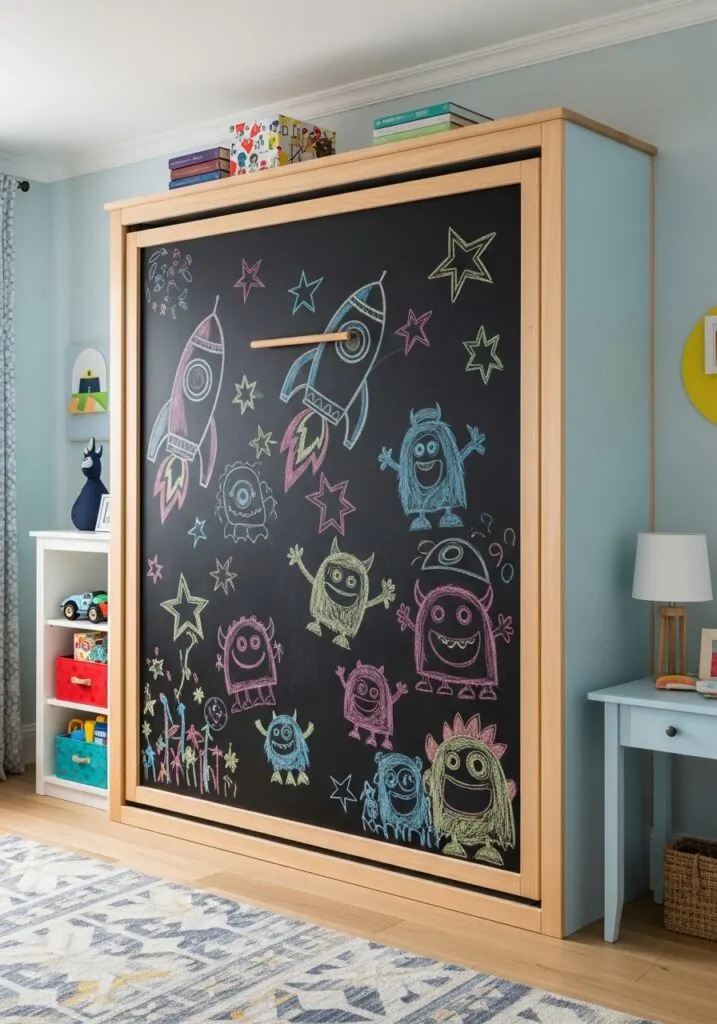 Fold-Down Bed with Chalkboard Front