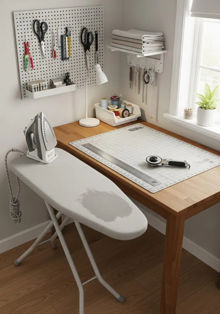 Set Up an Ironing and Cutting Station