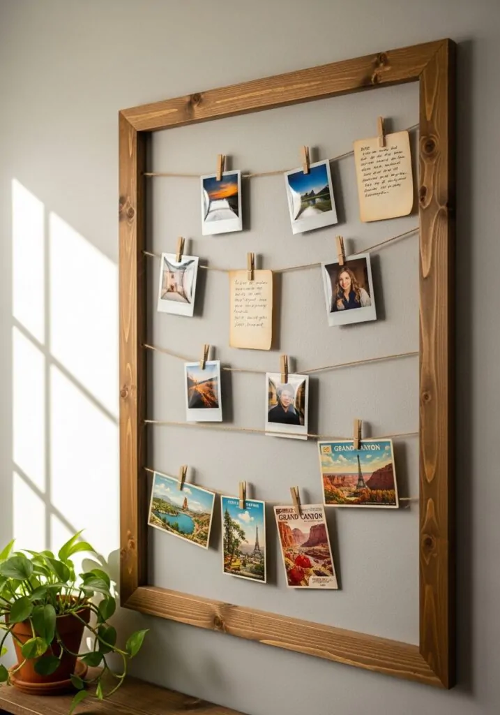 DIY Message Board with String and Clips