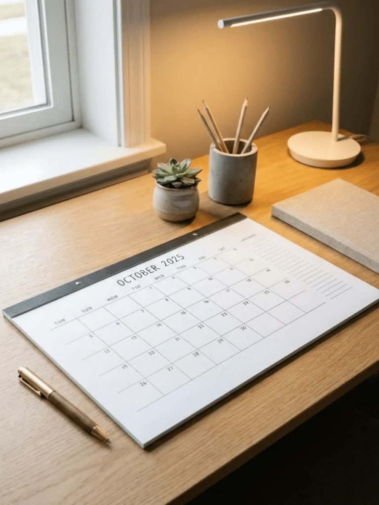 Desk Calendar Planner Pad