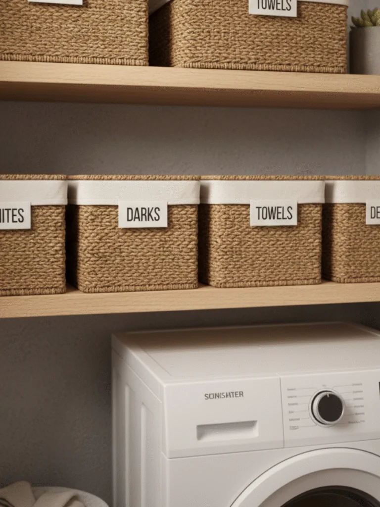 Use Baskets and Bins to Reduce Visual Clutter