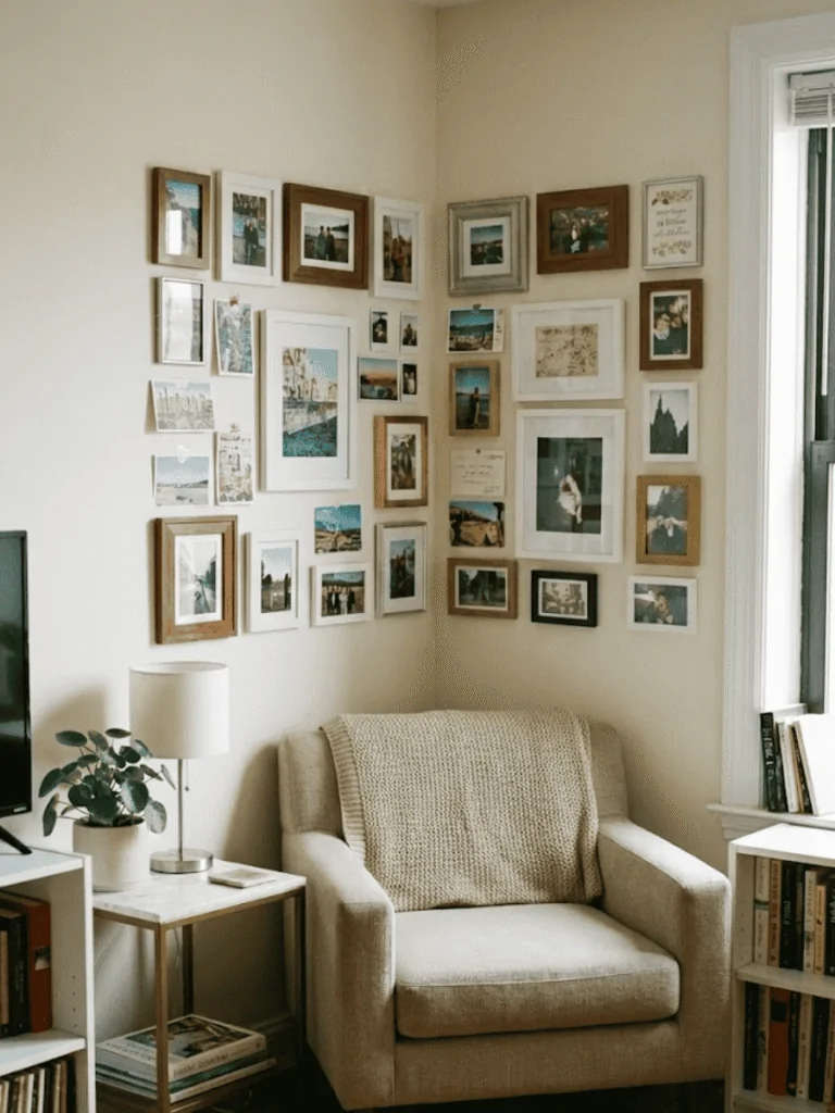 Corner Photo Wall for Small Homes