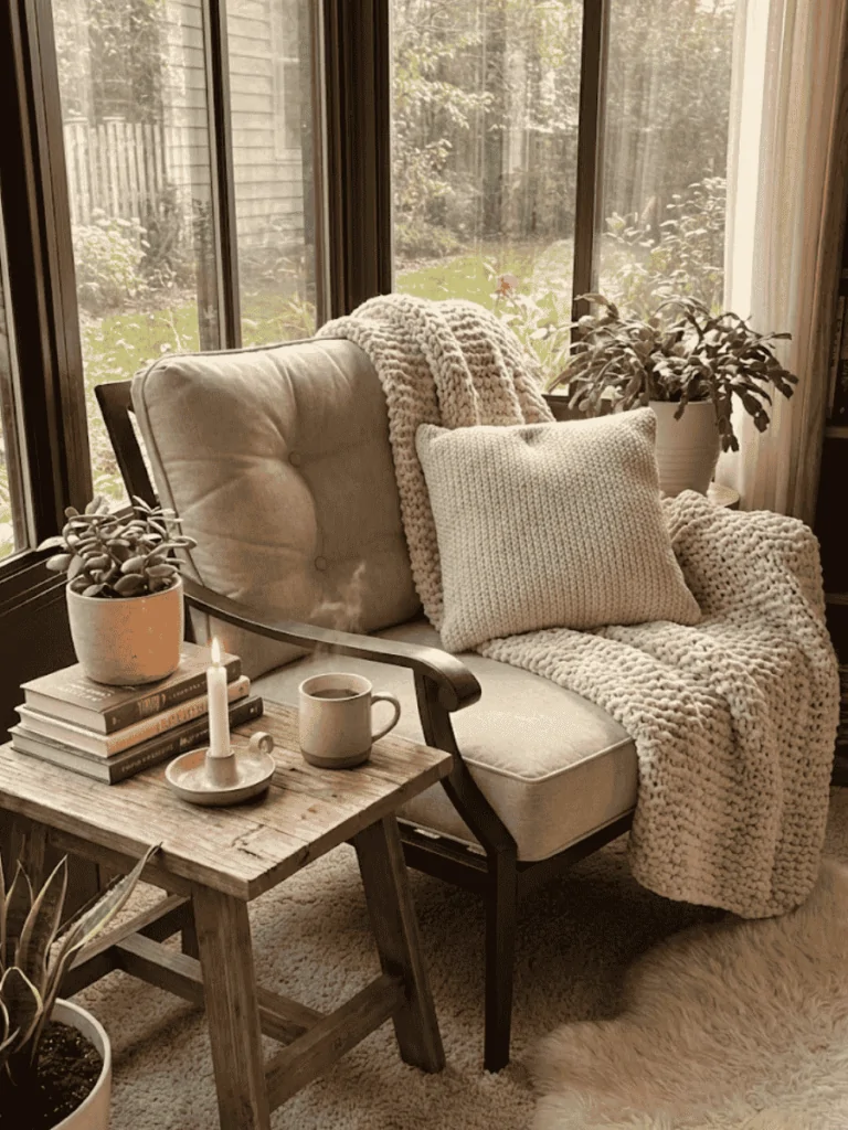 Cozy Reading Nook Sunroom
