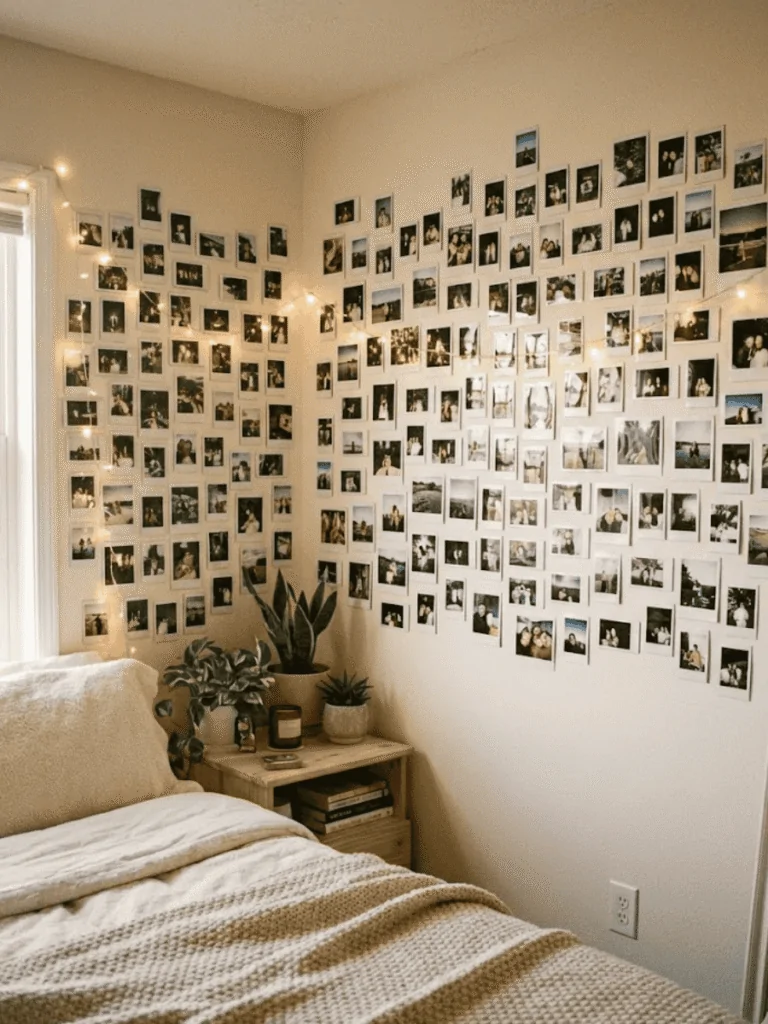 Polaroid Photo Wall for a Casual Look