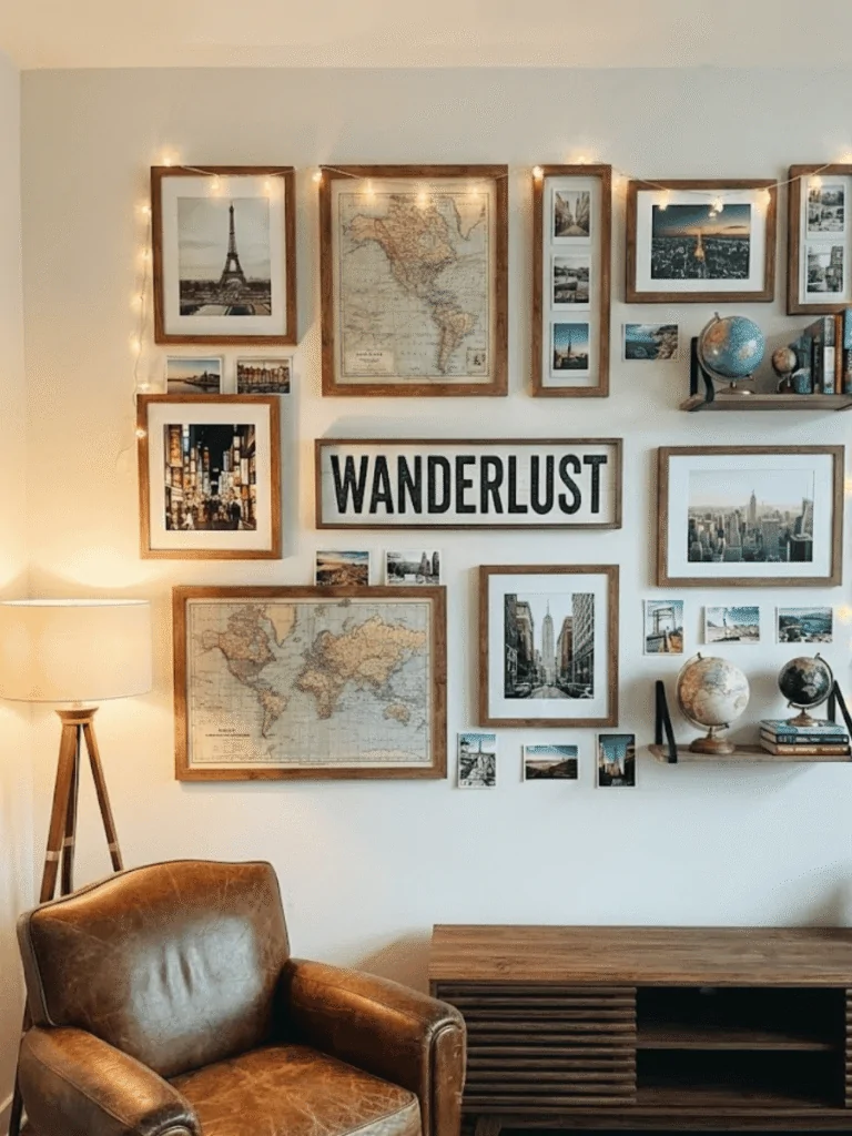 Travel-Themed Photo Wall