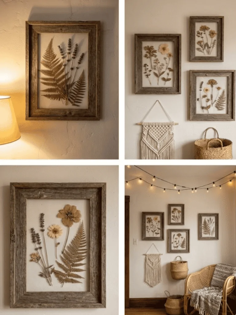 Use Frames to Display Dried Flowers